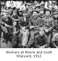 Workers at Moore-Scott yard