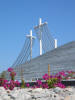 Ship and bouganvilla